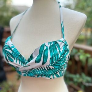 Old Navy Green Leaf Tropical Print Halter & String Bikini Set